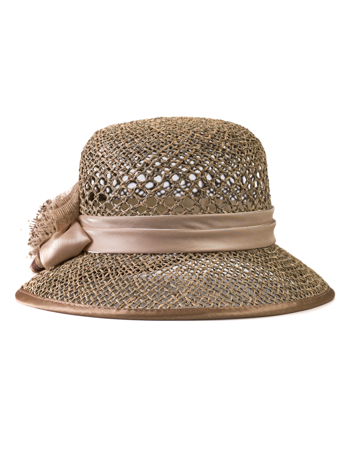 Соломенная шляпка № 26 с с ажурным плетением по тулии --1