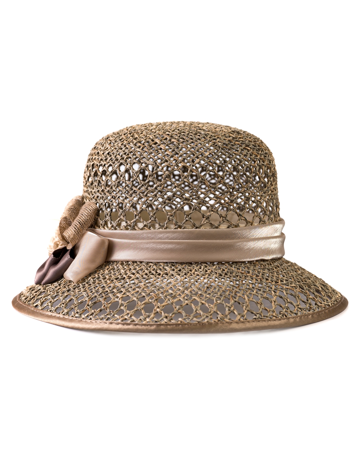 Соломенная шляпка № 26 с ажурным плетением по тулии и полю--1
