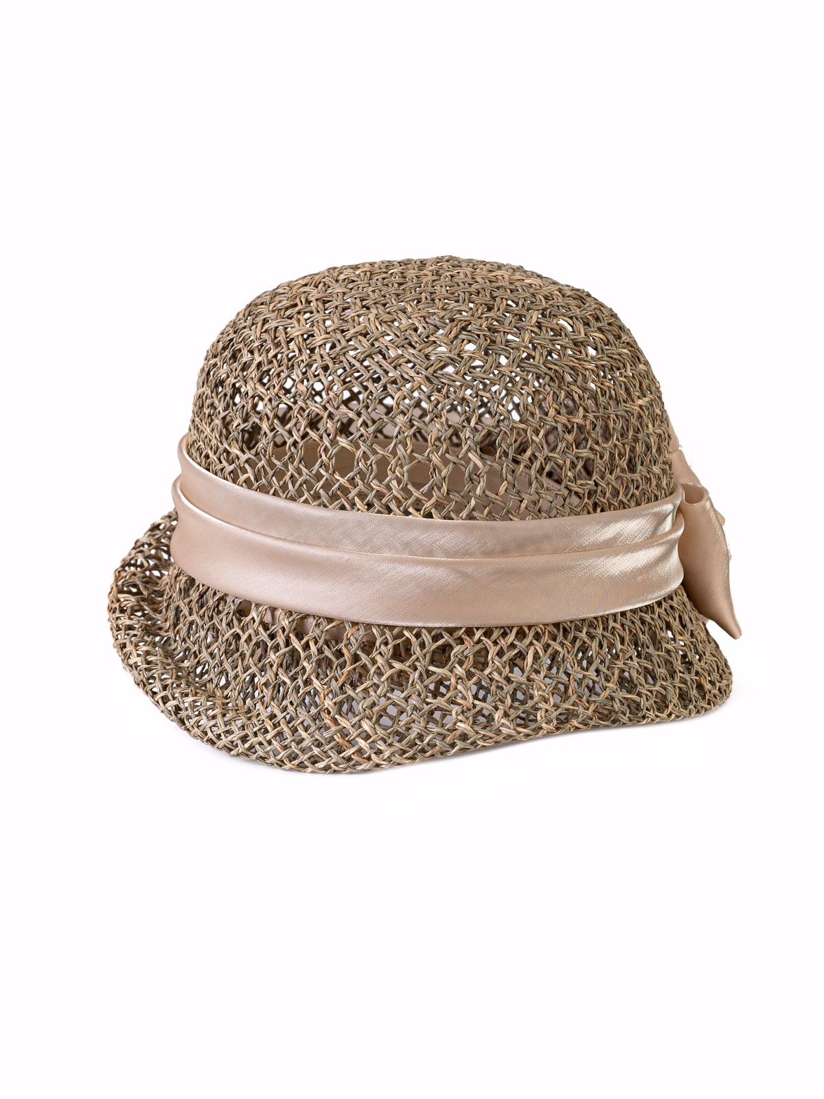 Соломенная шляпка № 322 с ажурным плетением--3