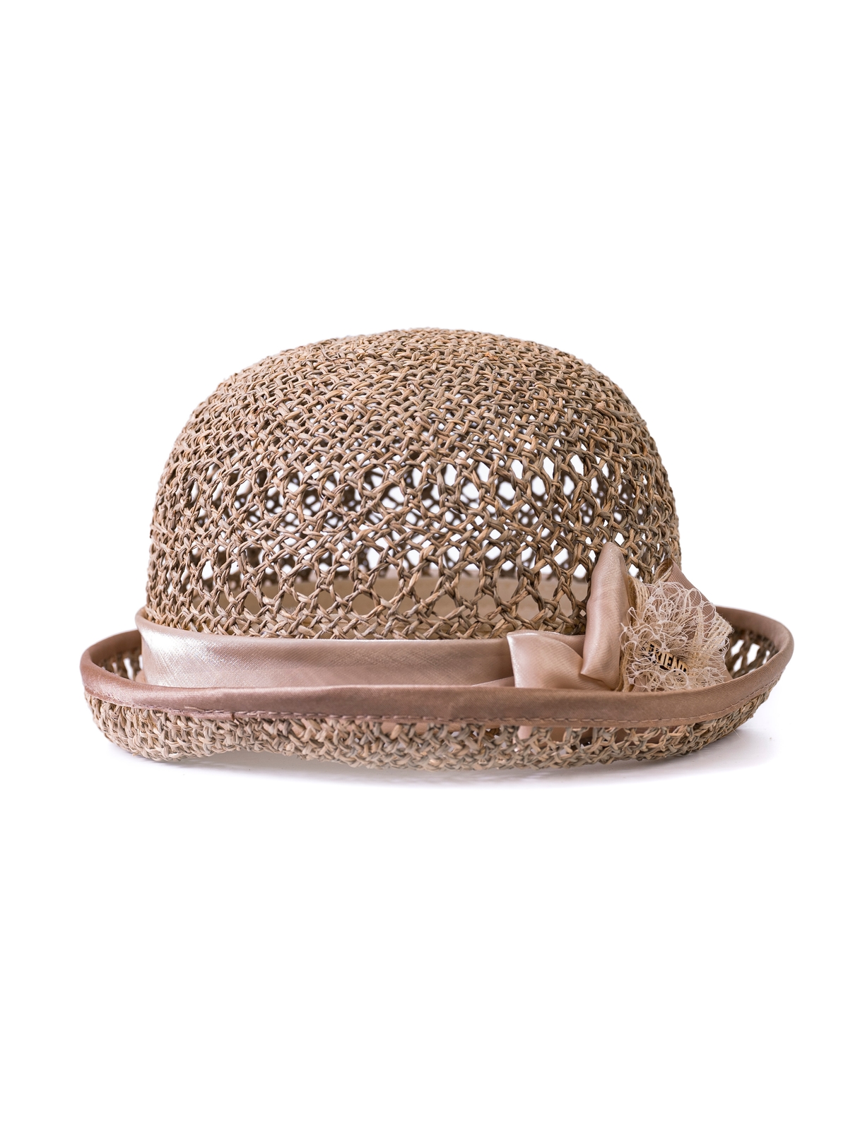 Соломенная шляпка № 40 с ажуром по тулии