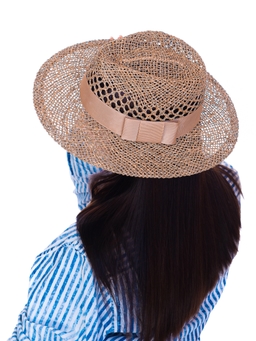 Соломенная шляпка №54 с ажуром по тулии --2