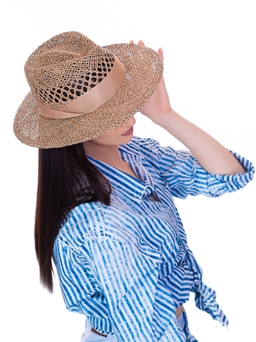 Соломенная шляпка №54 с ажуром по тулии --4