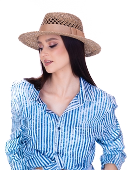 Соломенная шляпка №54 с ажуром по тулии --7