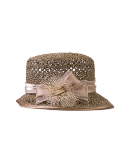 Соломенная шляпка №6 с ажуром по тулии и полю