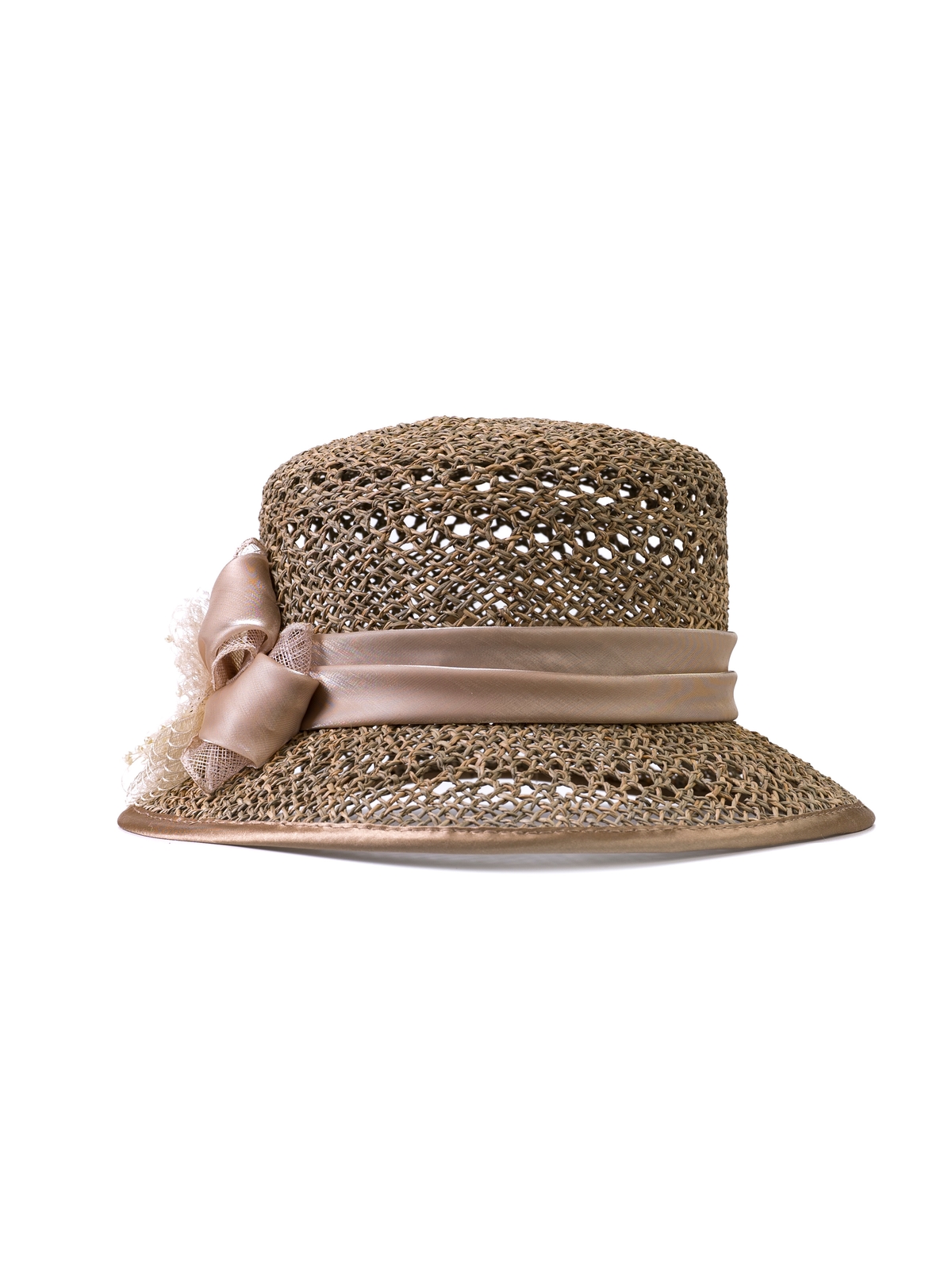 Соломенная шляпка №6 с ажуром по тулии и полю--2