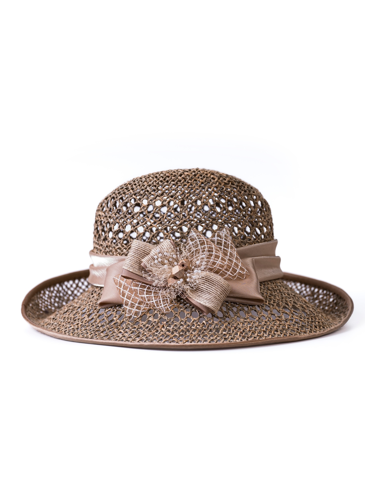 Соломенная шляпка 75 с ажуром по тулии --6